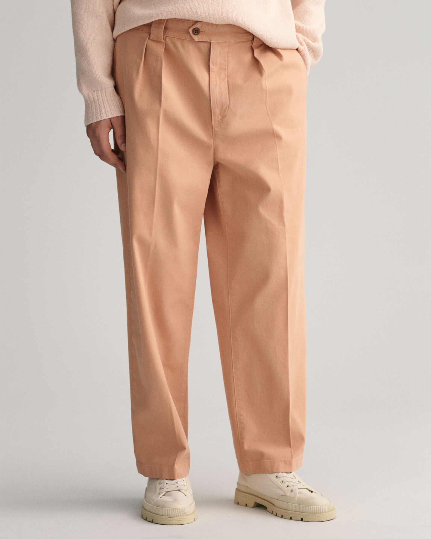 Pantaloni chino in twill con pinces