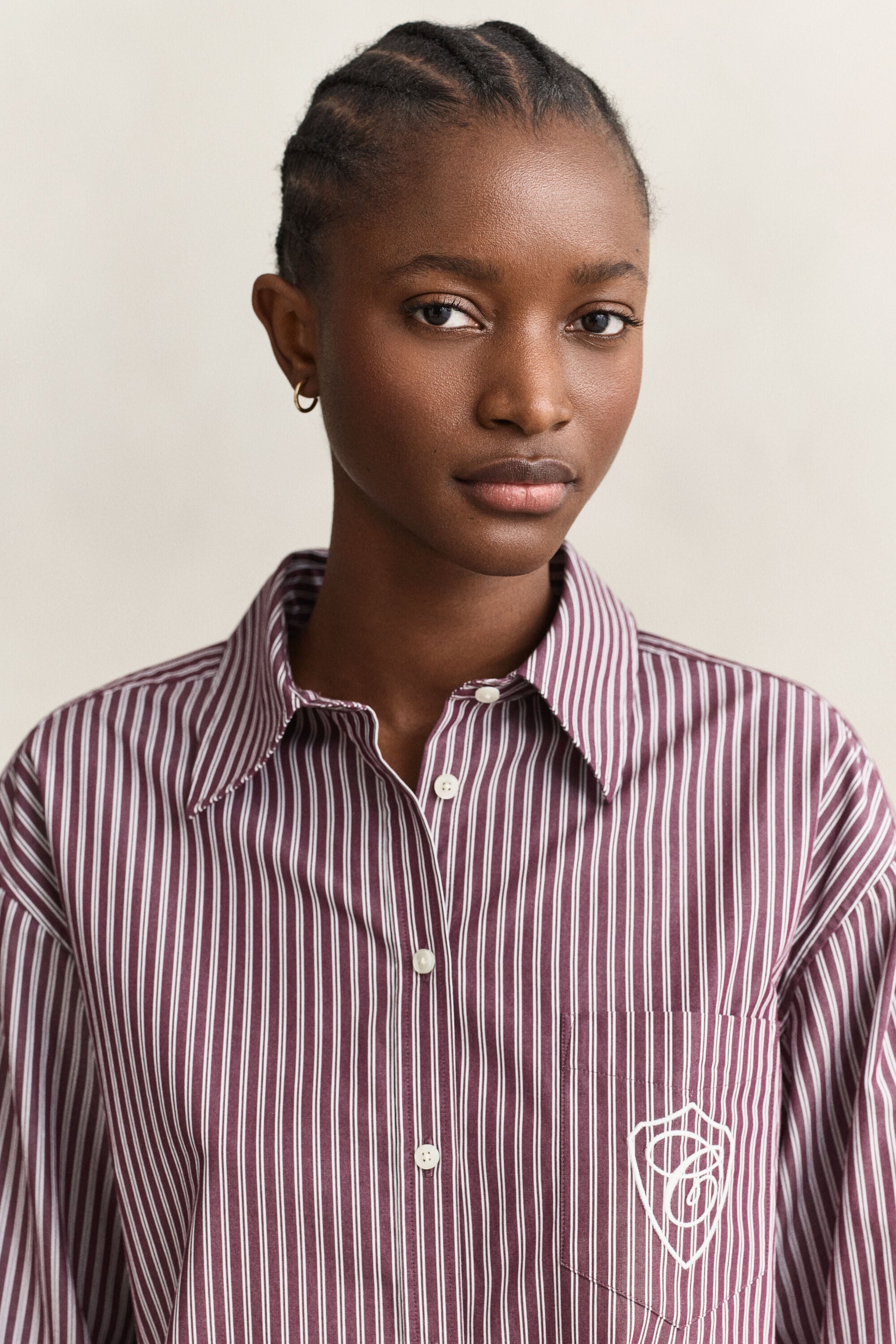 Camicia classica in popeline a righe relaxed fit