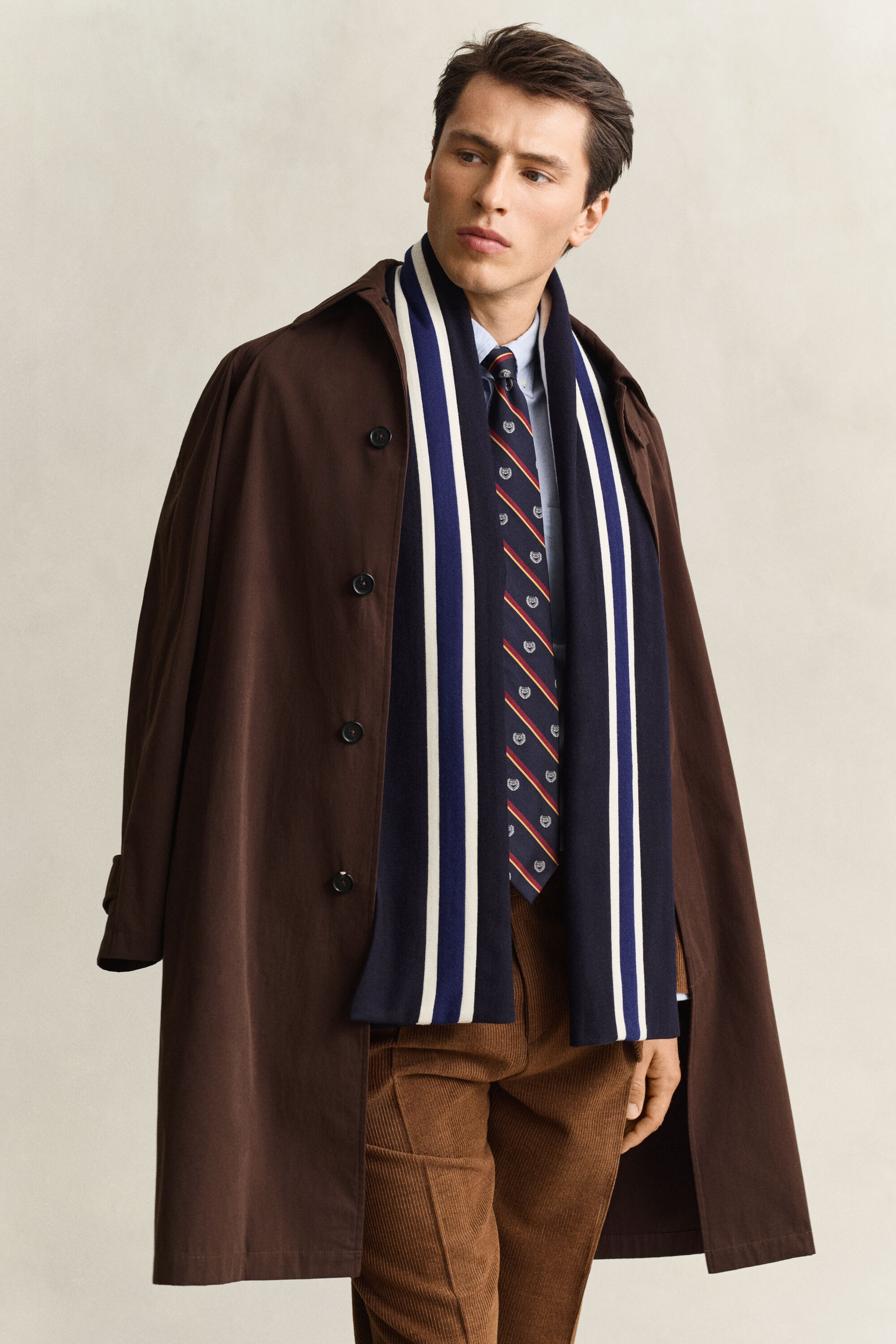 Sciarpa Gant x Yale in tessuto a righe