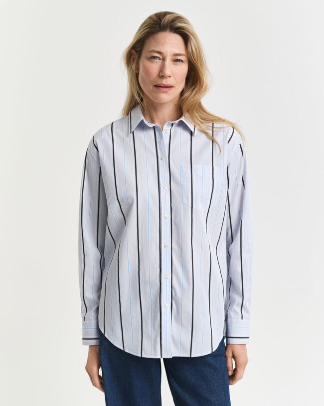 Camicia classica in popeline a righe relaxed fit