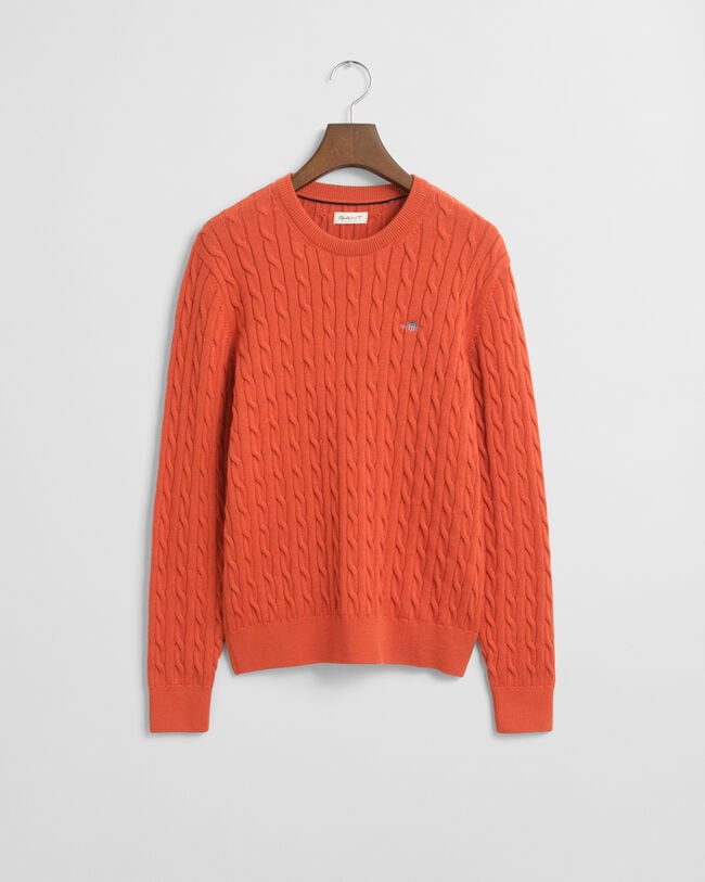 Maglia girocollo in cotone a trecce Shield Teens