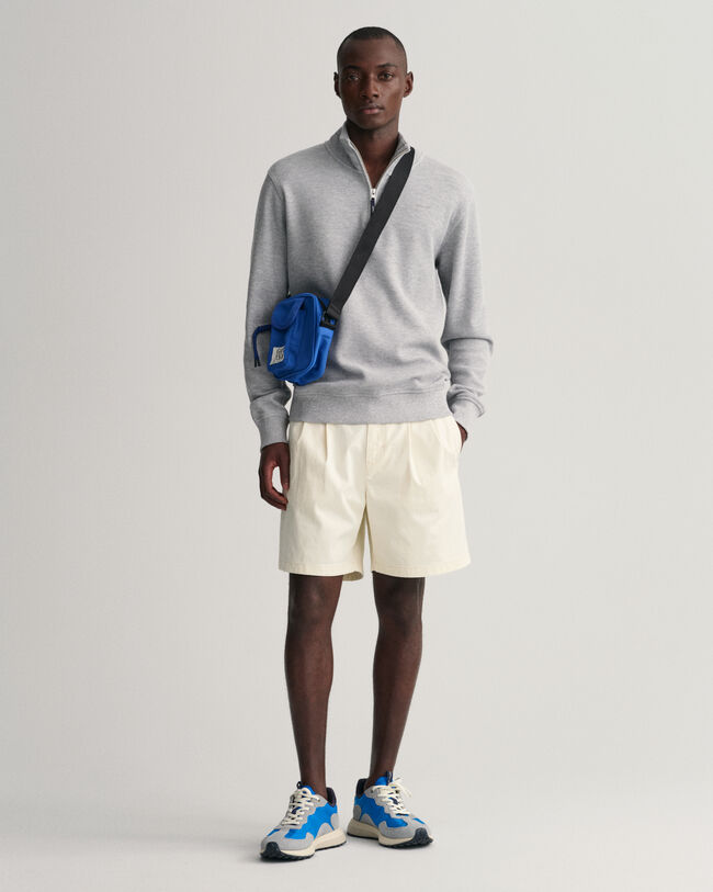 Maglia Texture a nido d'ape con zip corta