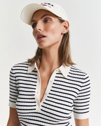 Rugger maniche corte a righe in maglia a coste