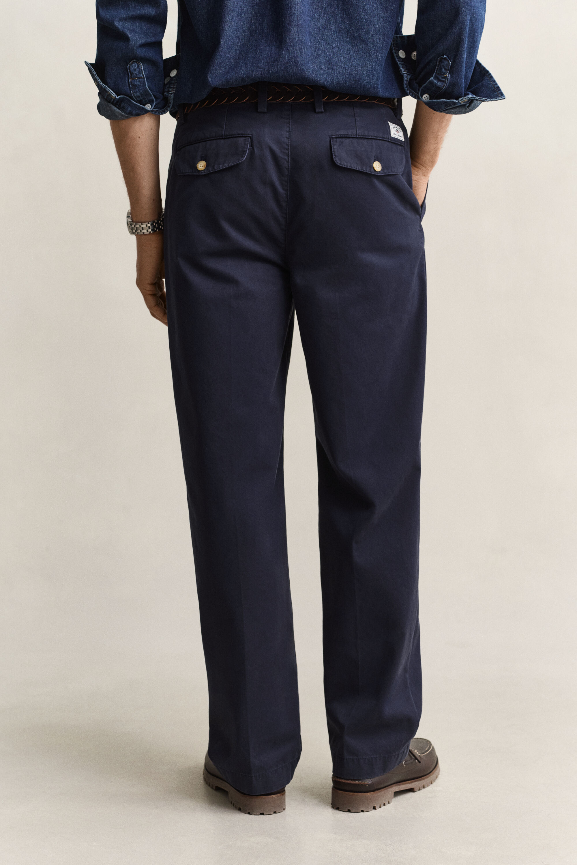Pantaloni chino in twill di cotone