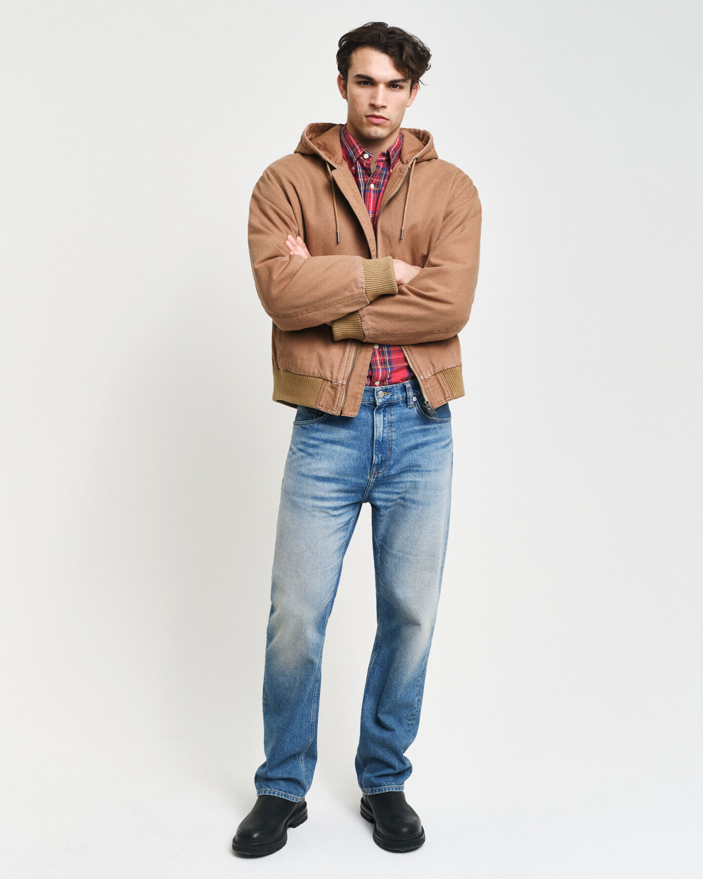 Giacca in tela con cappuccio