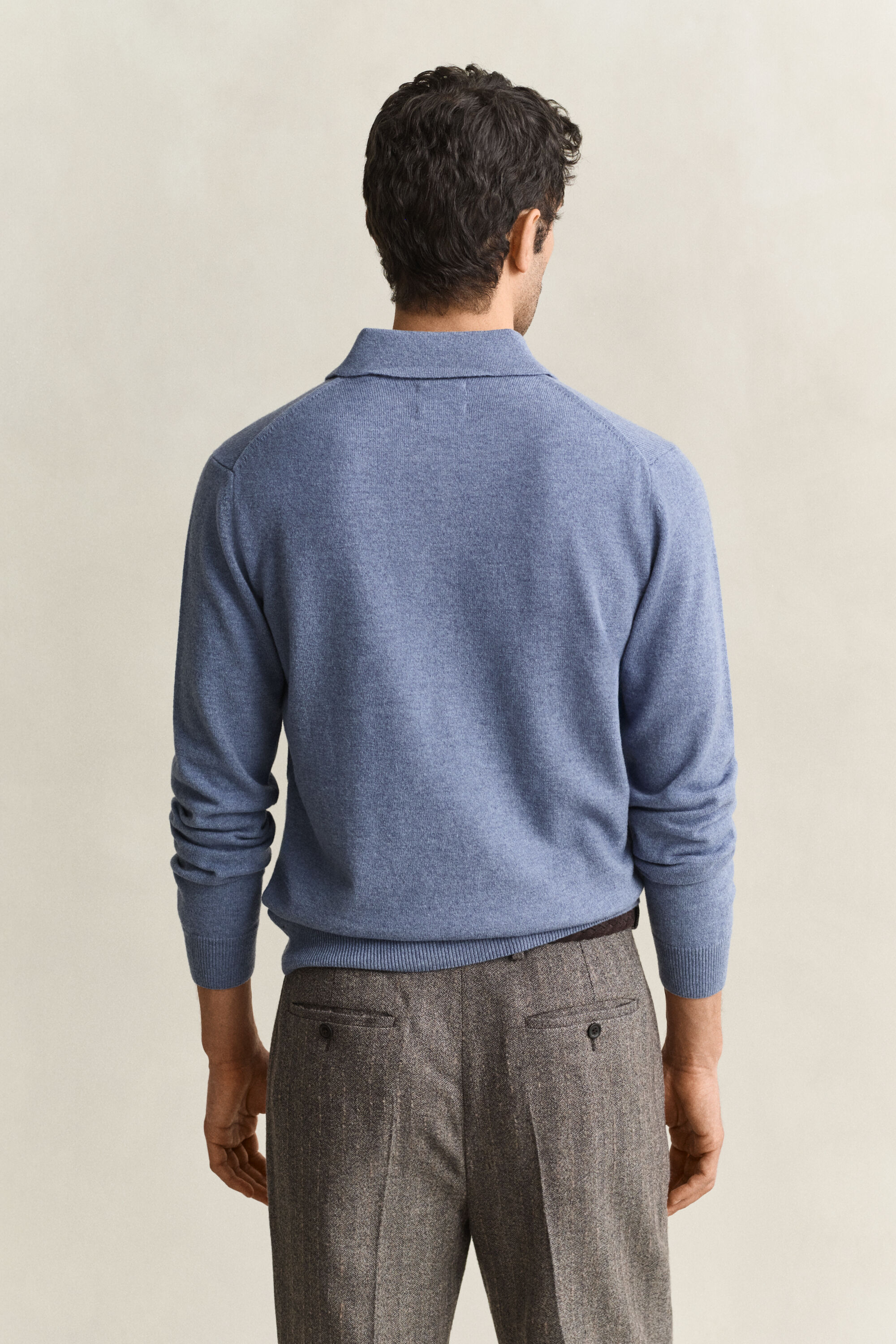 Maglia polo in finissima lana d’agnello