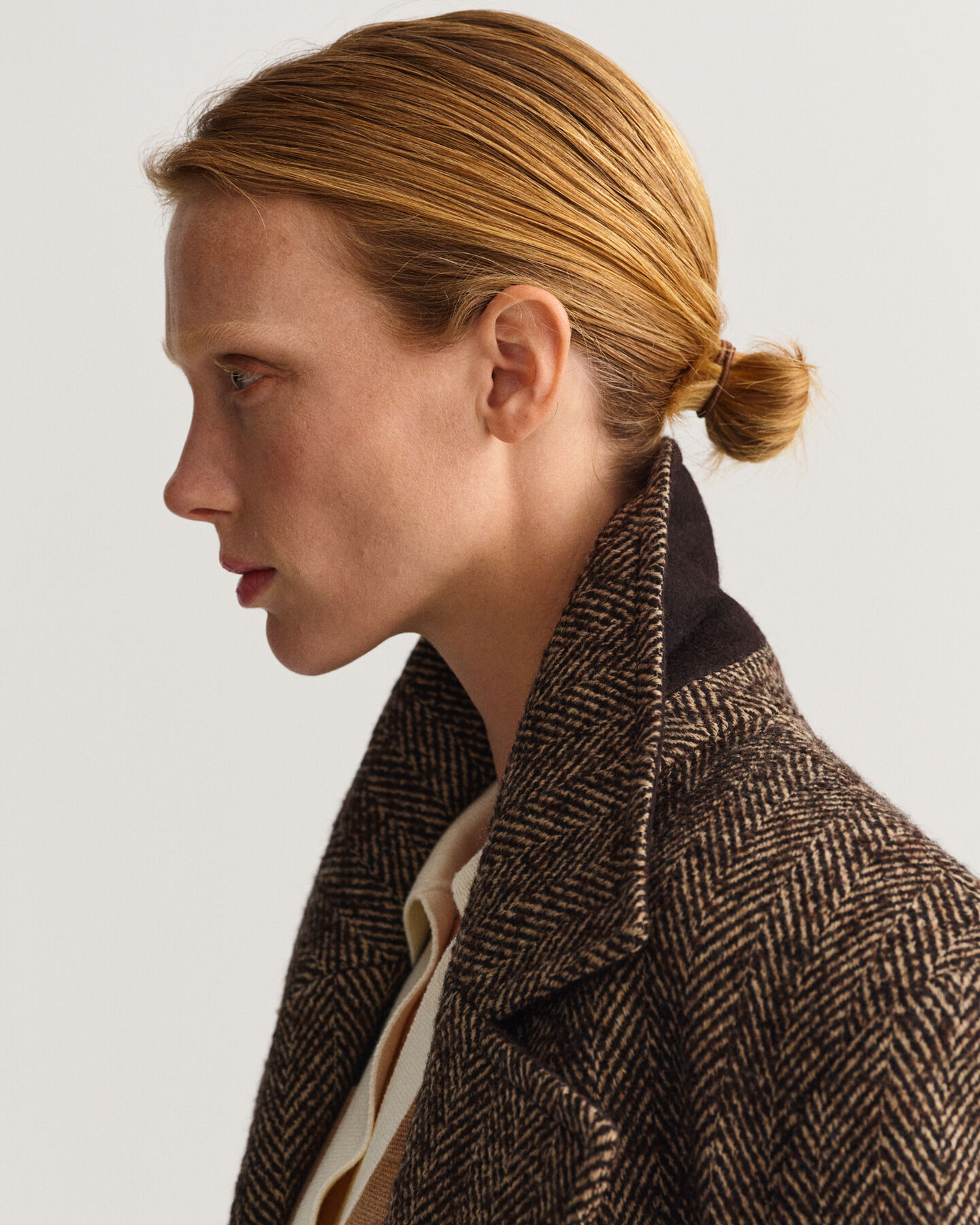 Cappotto con motivo a spina di pesce