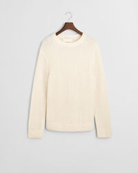 Maglia girocollo in misto lana d&rsquo;alpaca a coste