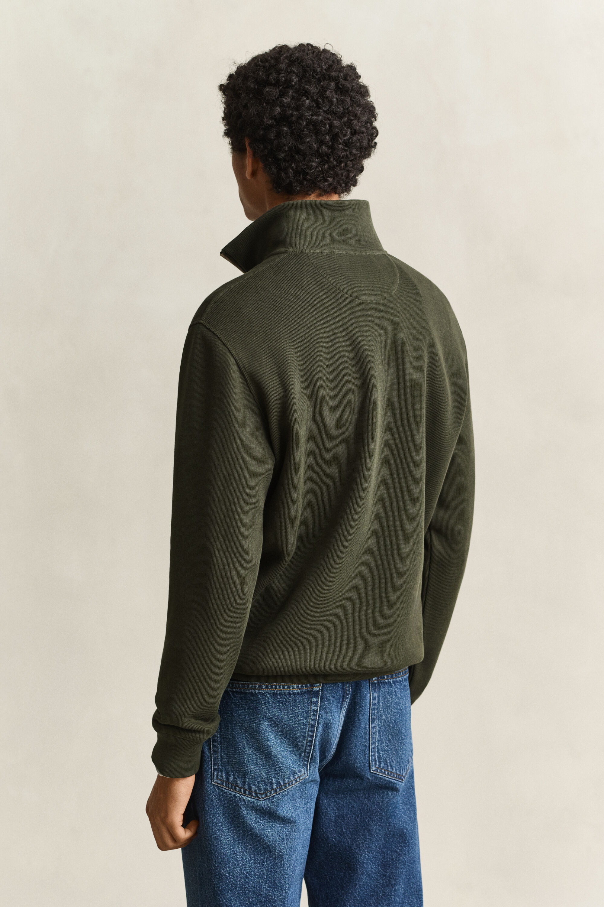 Felpa Sacker Rib con zip corta