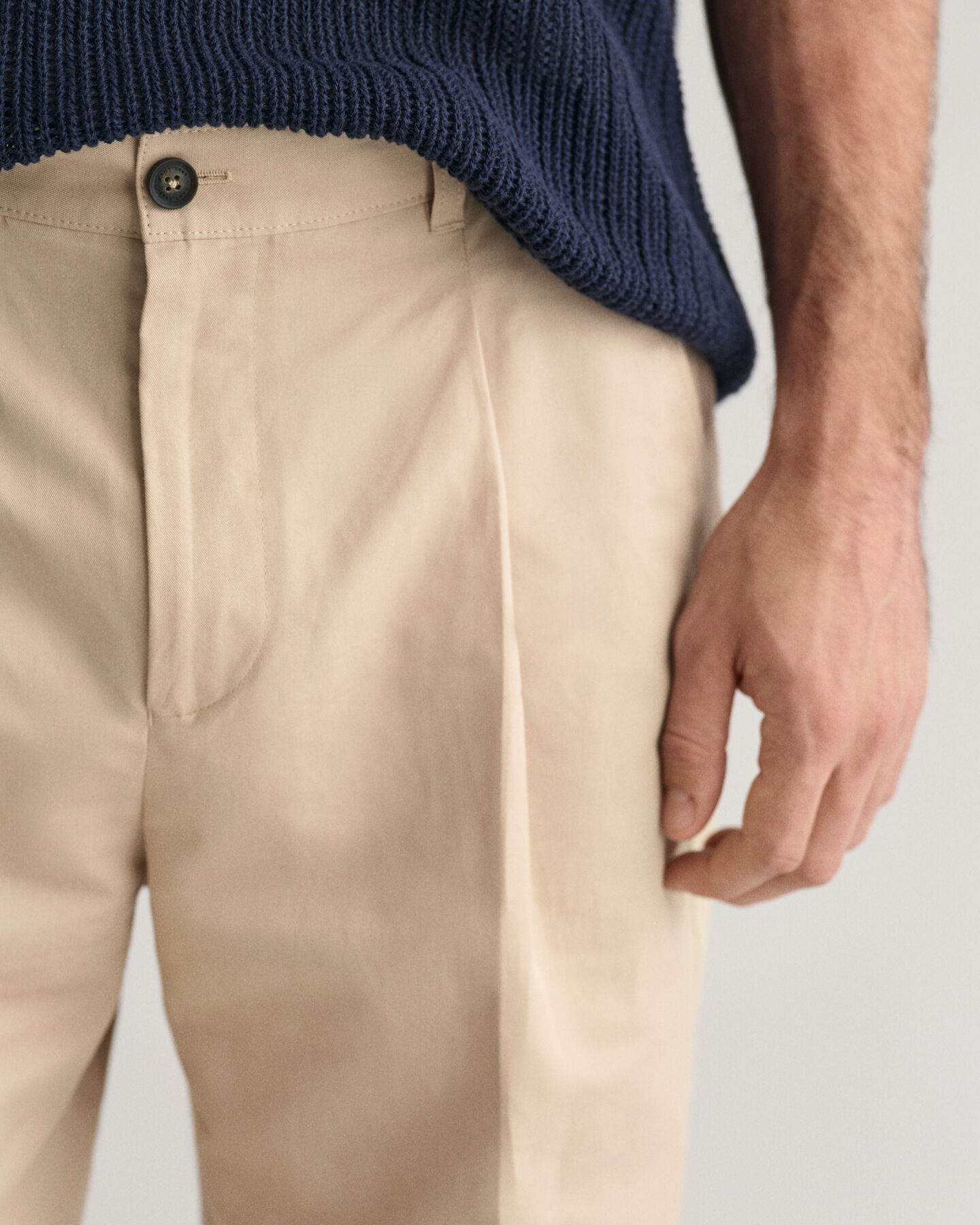 Pantaloni da abito in cotone regular fit