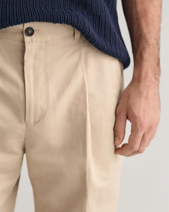 Pantaloni da abito in cotone regular fit