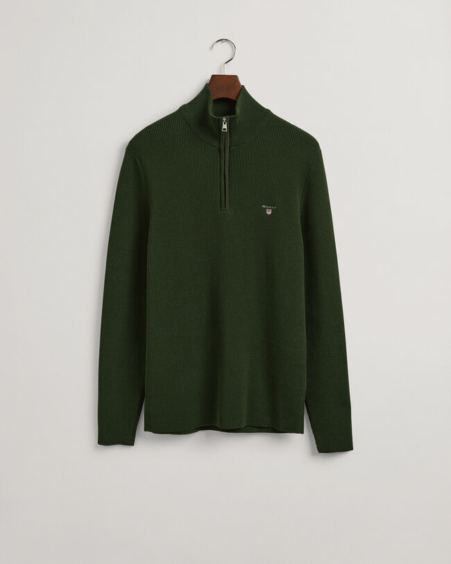 Maglia a coste Texture con zip corta