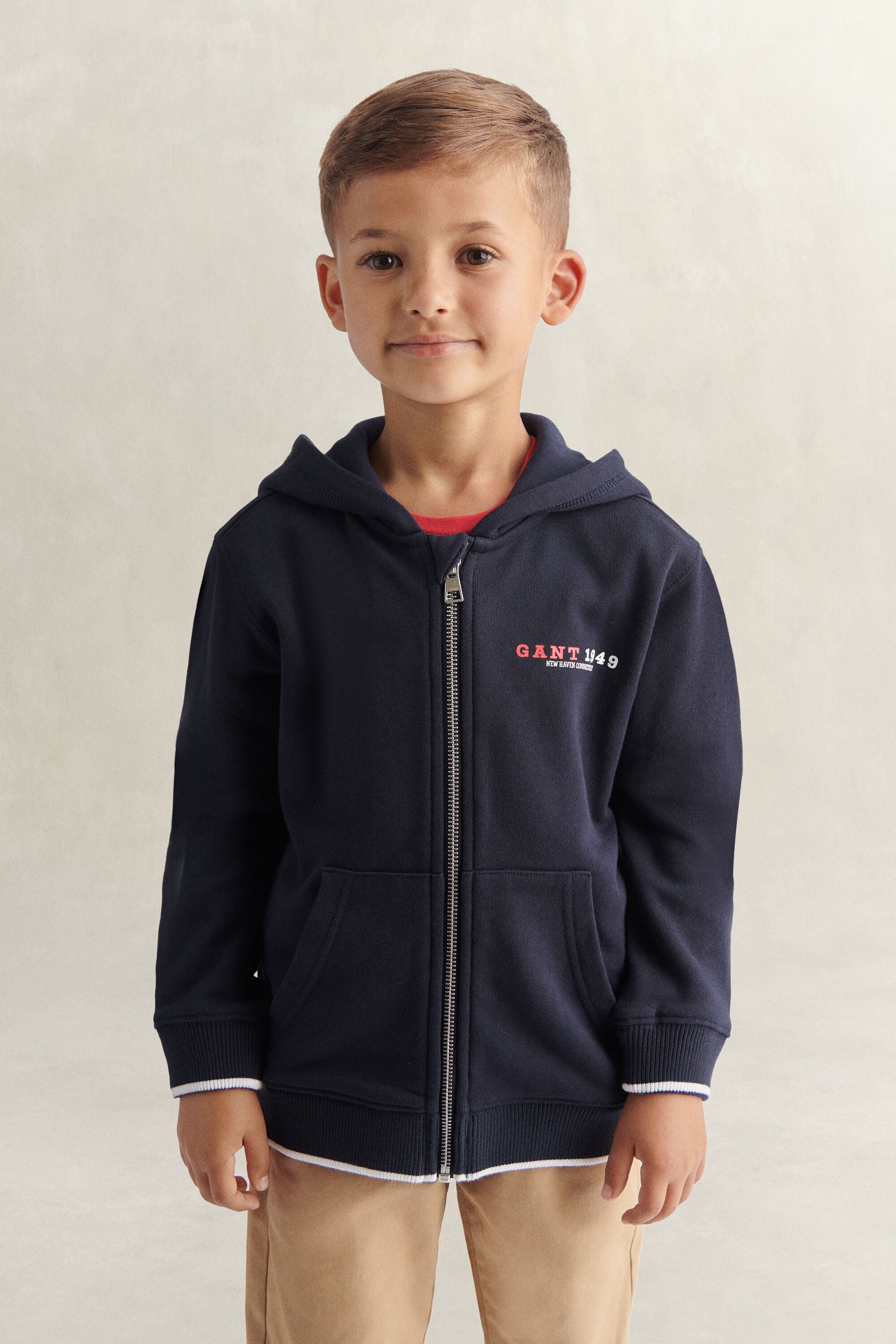 Felpa con cappuccio e zip Collegiate Boys