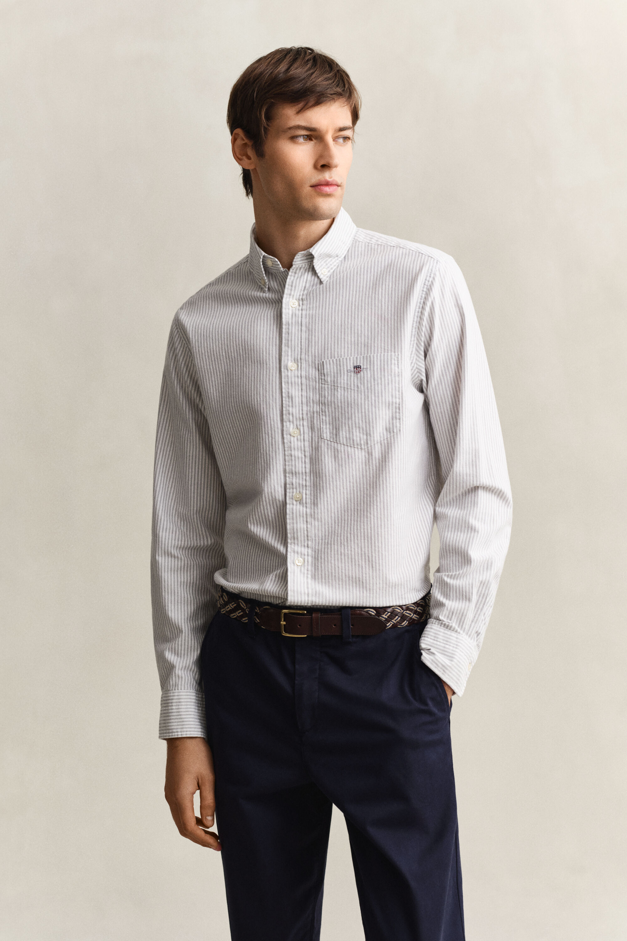 Camicia Oxford classica a righe Banker