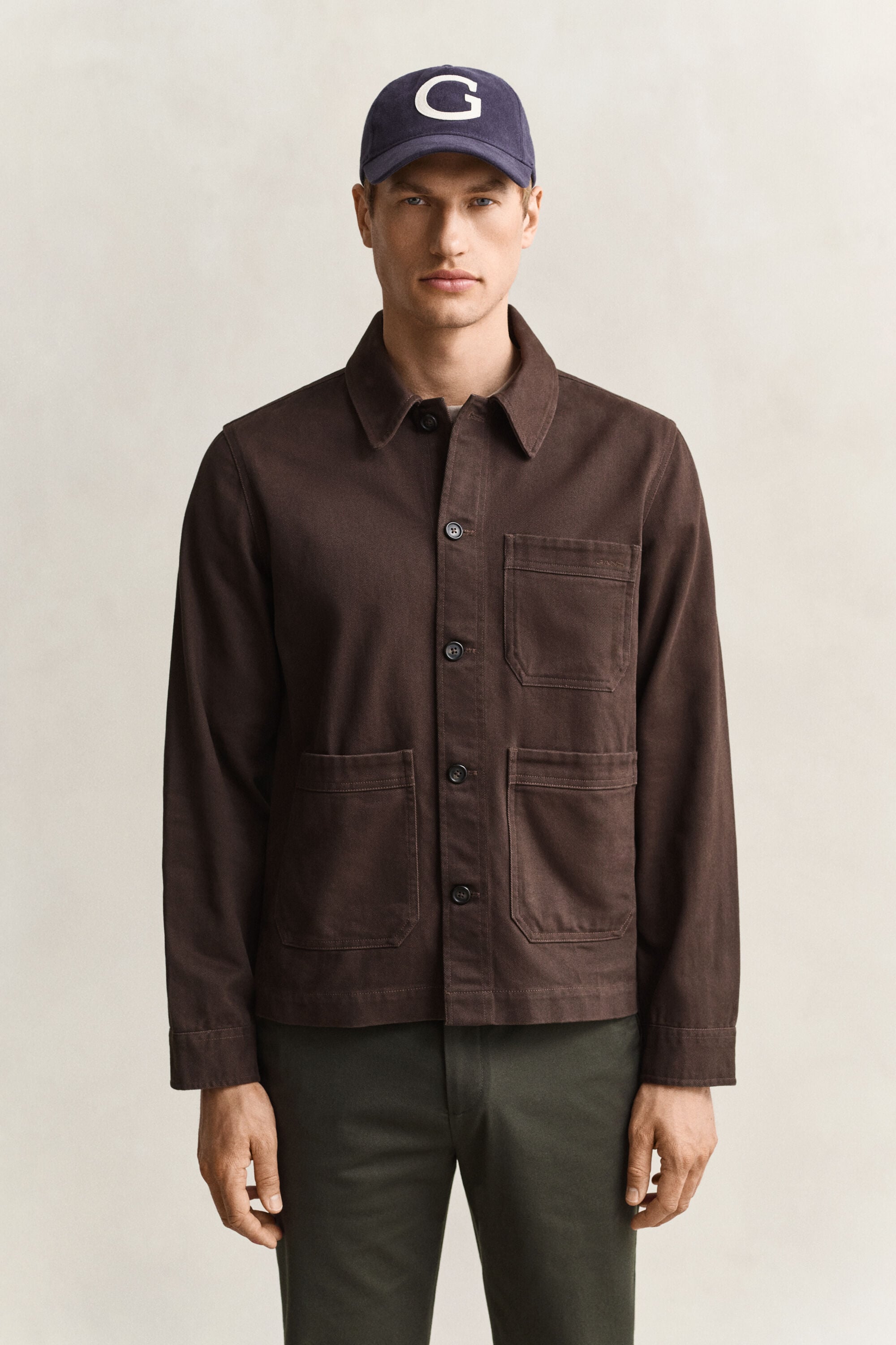 Camicia giacca in twill spazzolato