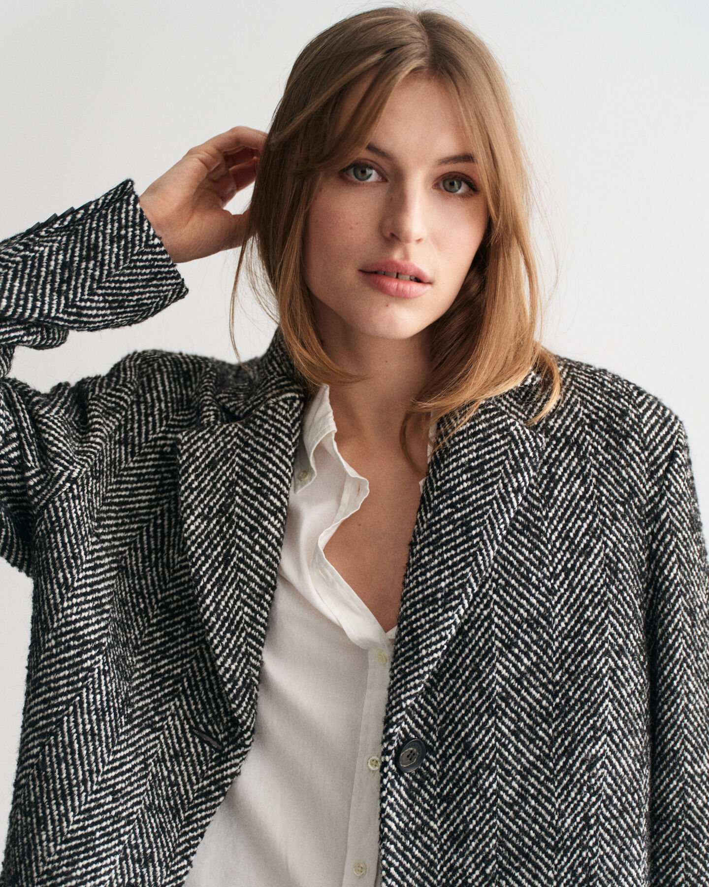 Cappotto Heritage con motivo a spina di pesce