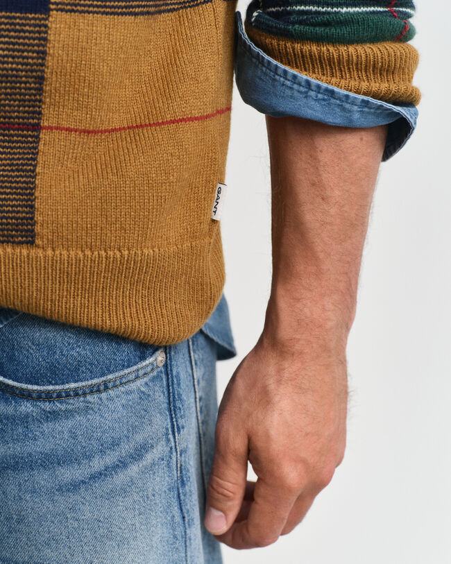 Maglia girocollo a quadri