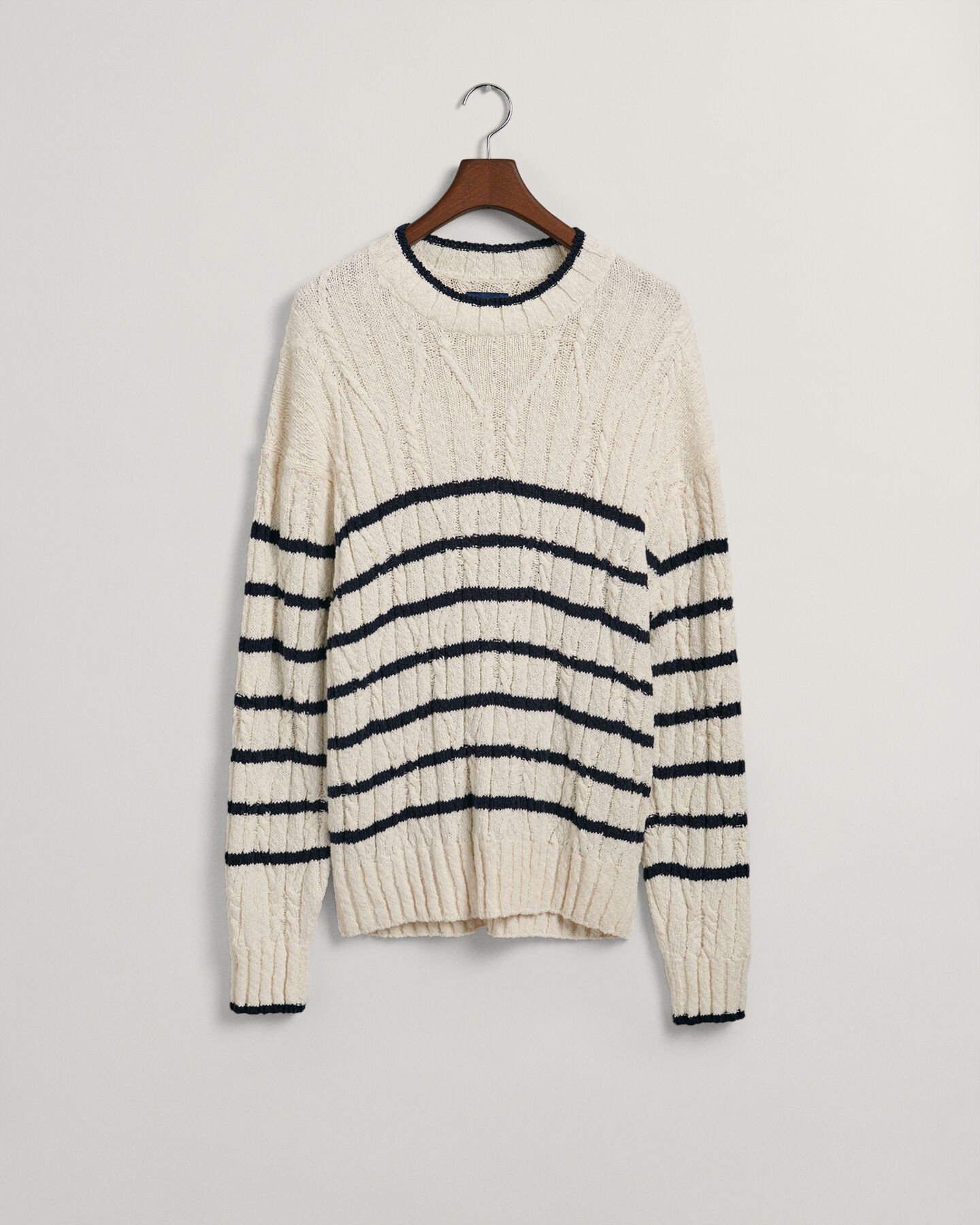 Maglia girocollo in cotone a righe