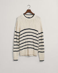 Maglia girocollo in cotone a righe