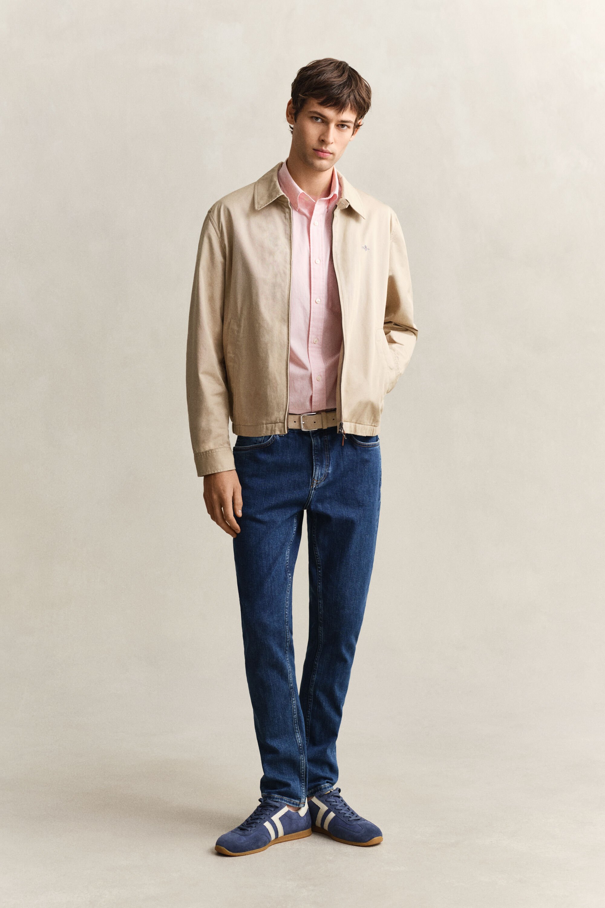 Camicia classica in popeline a righe Banker