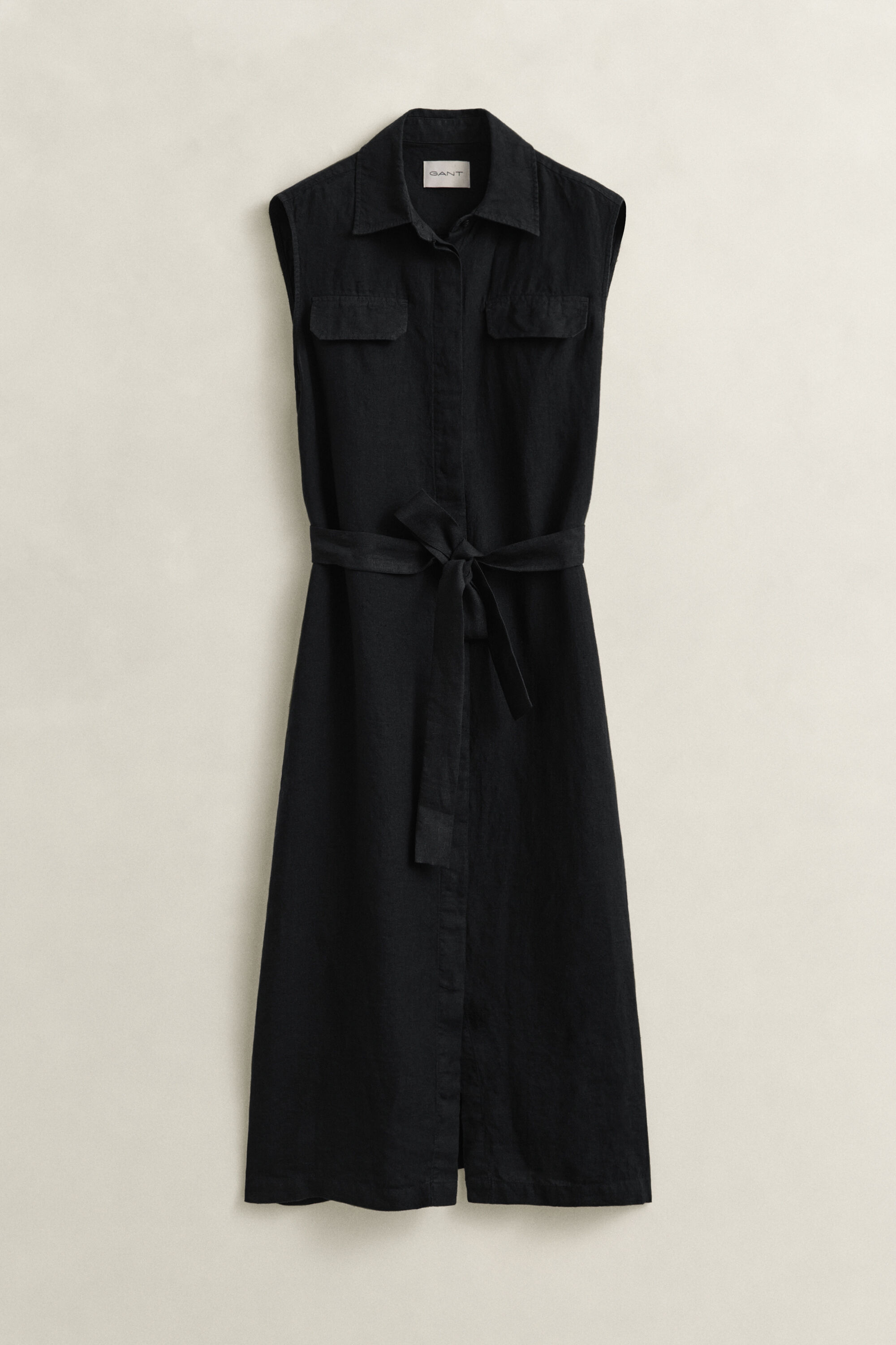 Abito smanicato in lino