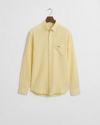 Camicia in misto cotone-lino a righe regular fit