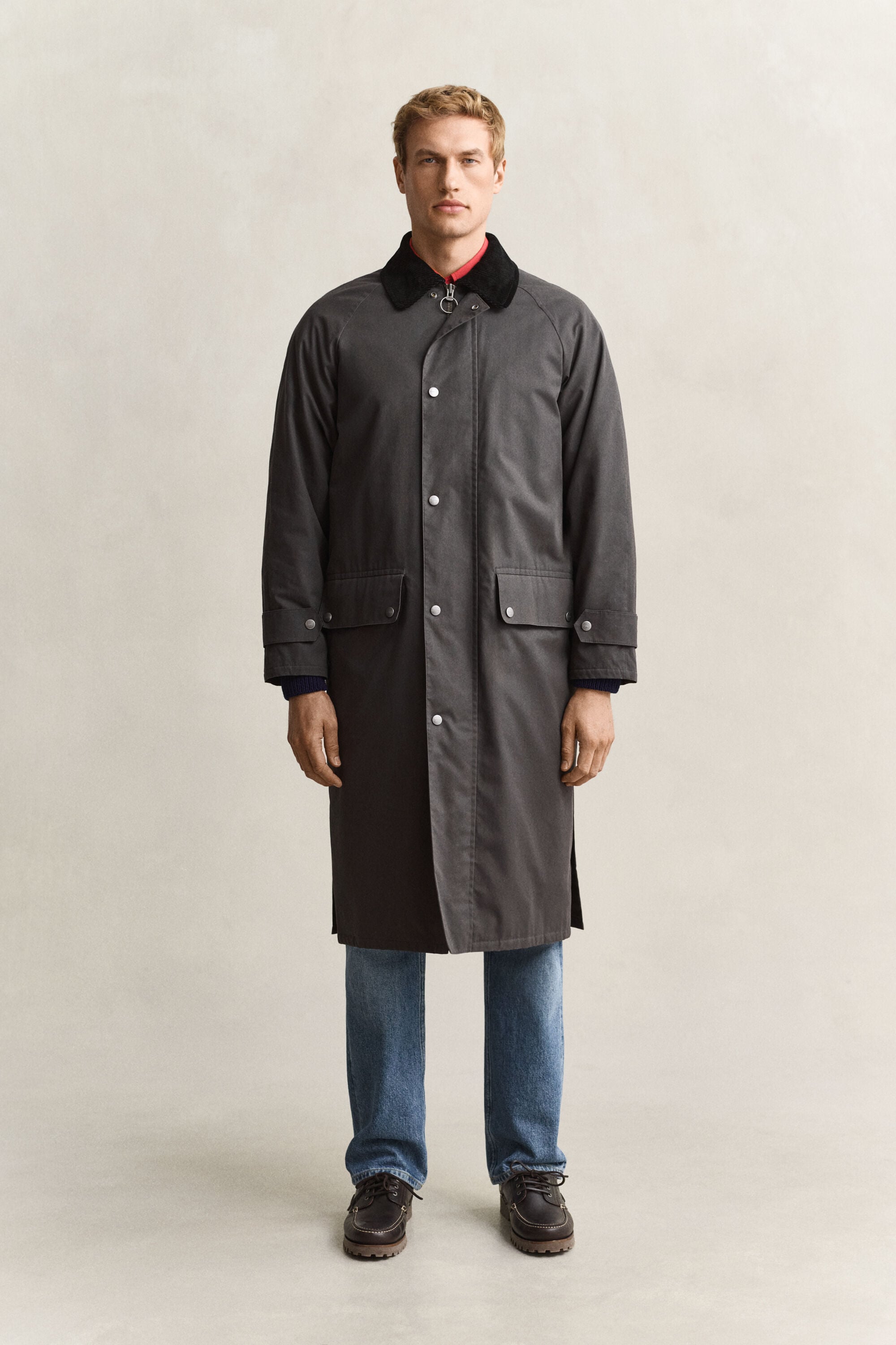 Cappotto classico in tessuto cerato