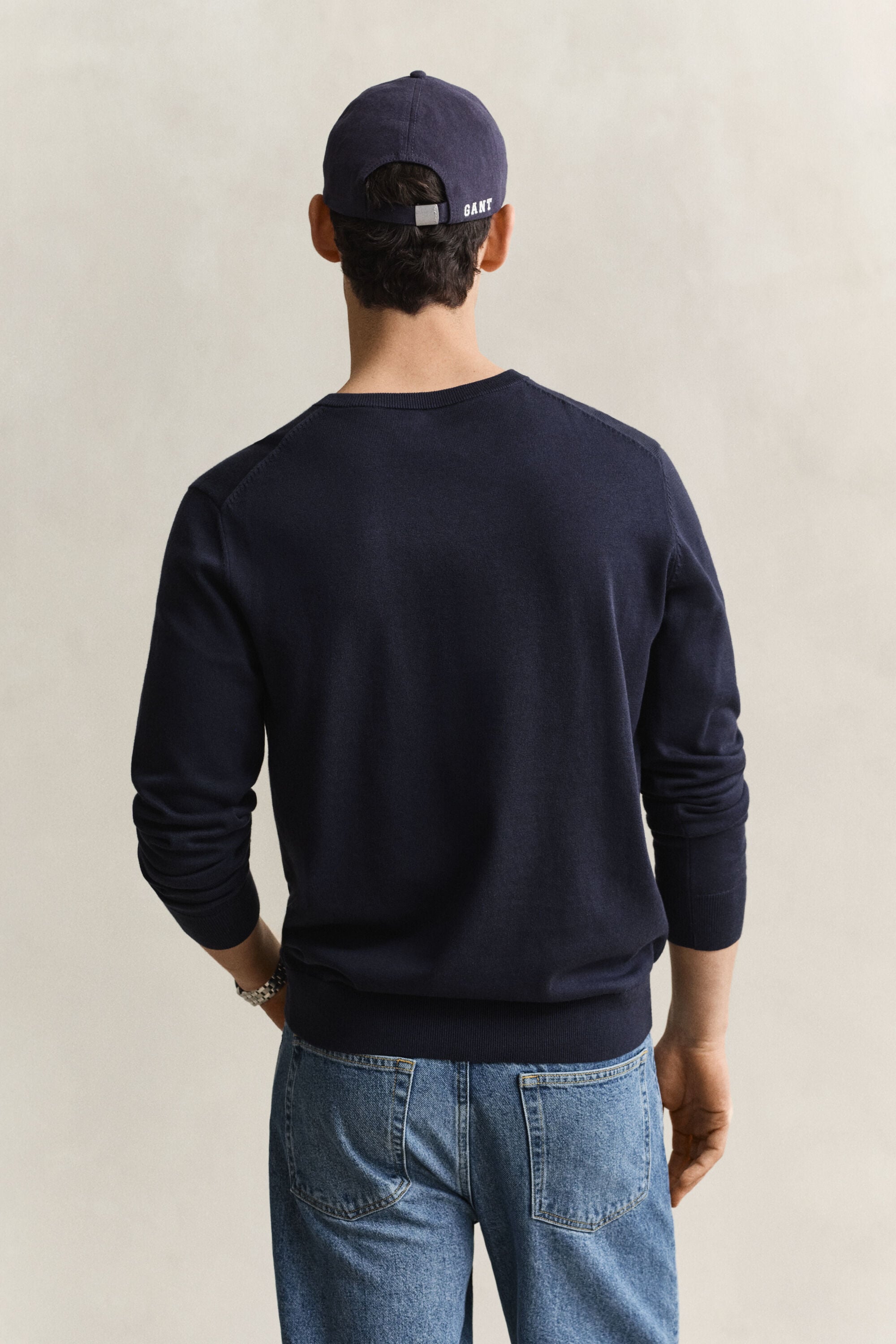 Maglia con scollo a V in cotone