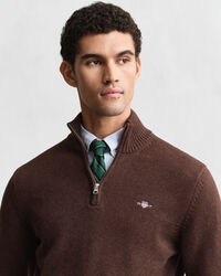 Maglia in cotone casual con zip corta