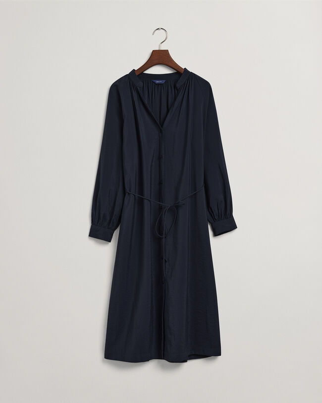 Abito chemisier con colletto alla coreana