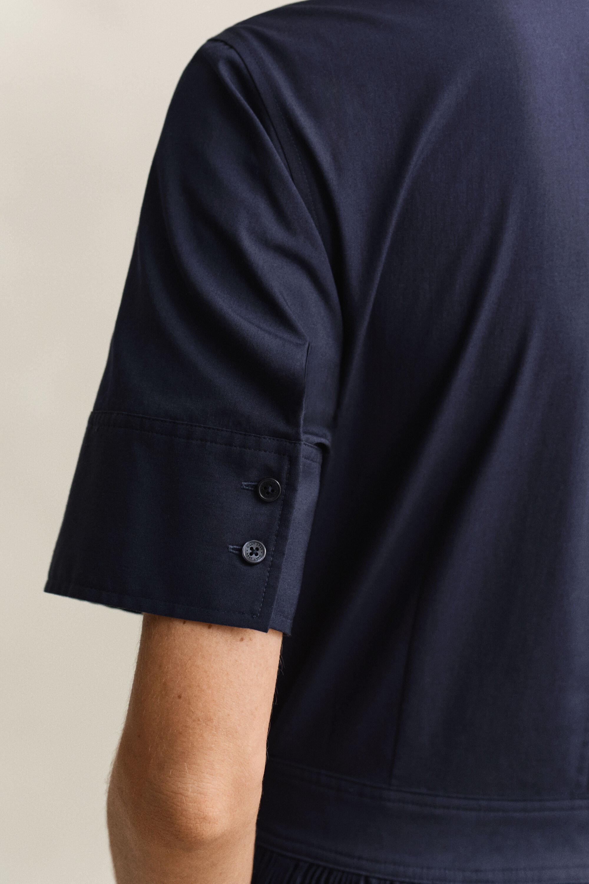 Abito chemisier a pieghe in cotone