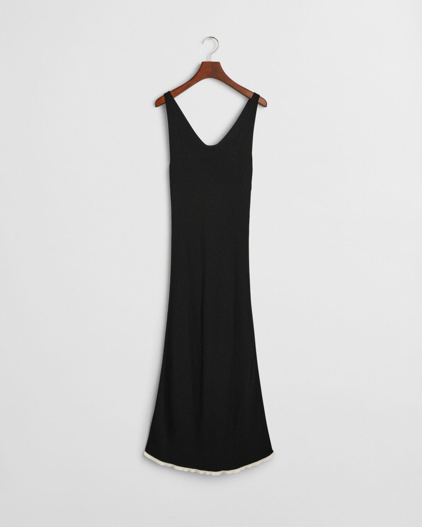 Abito con spalline in maglia a coste