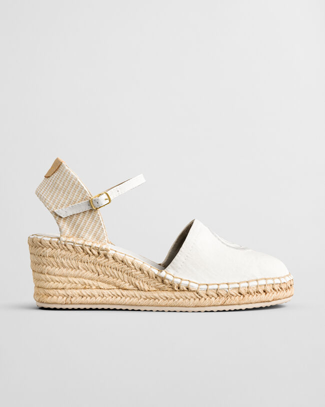 Espadrillas con zeppa in lino