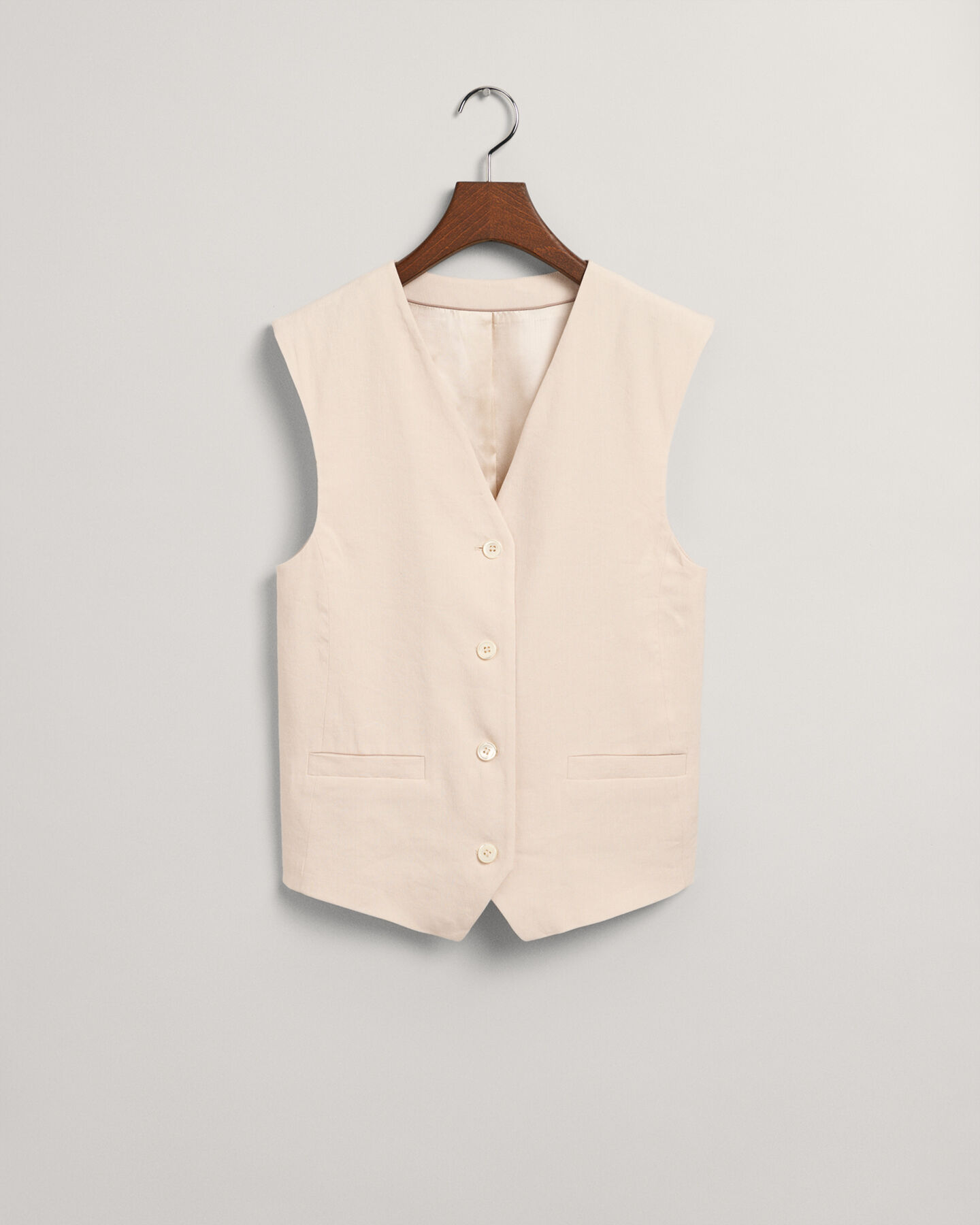 Gilet di lino elasticizzato regular fit