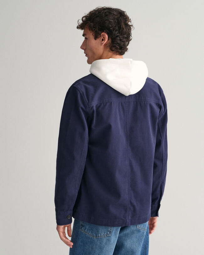 Camicia giacca in twill spazzolato