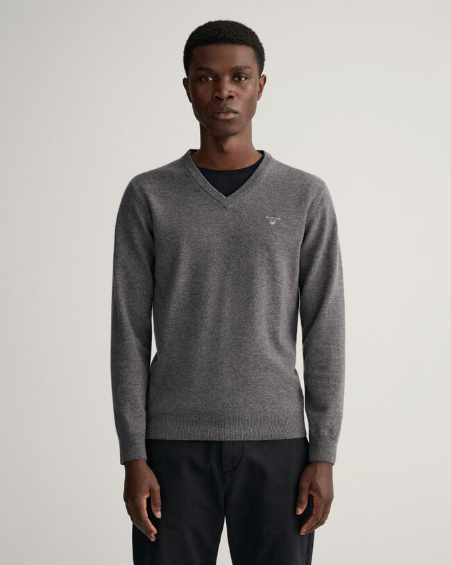 Maglia con scollo a V in lana d'agnello extrafine