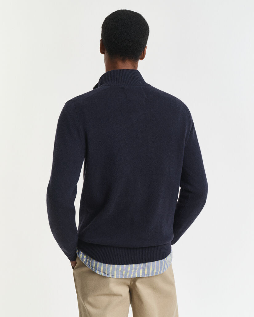 Maglia in cashmere con zip corta