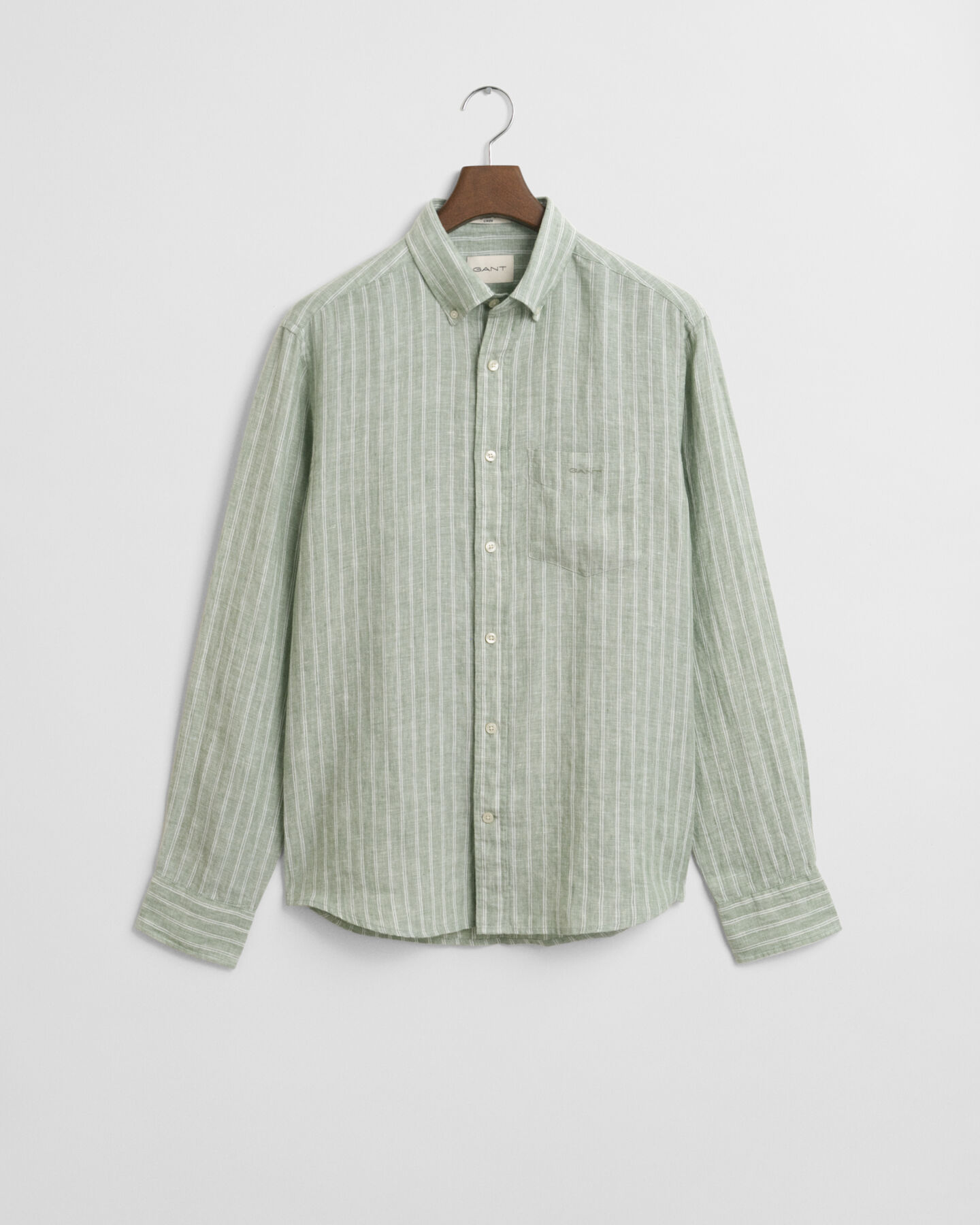 Camicia di lino a righe regular fit