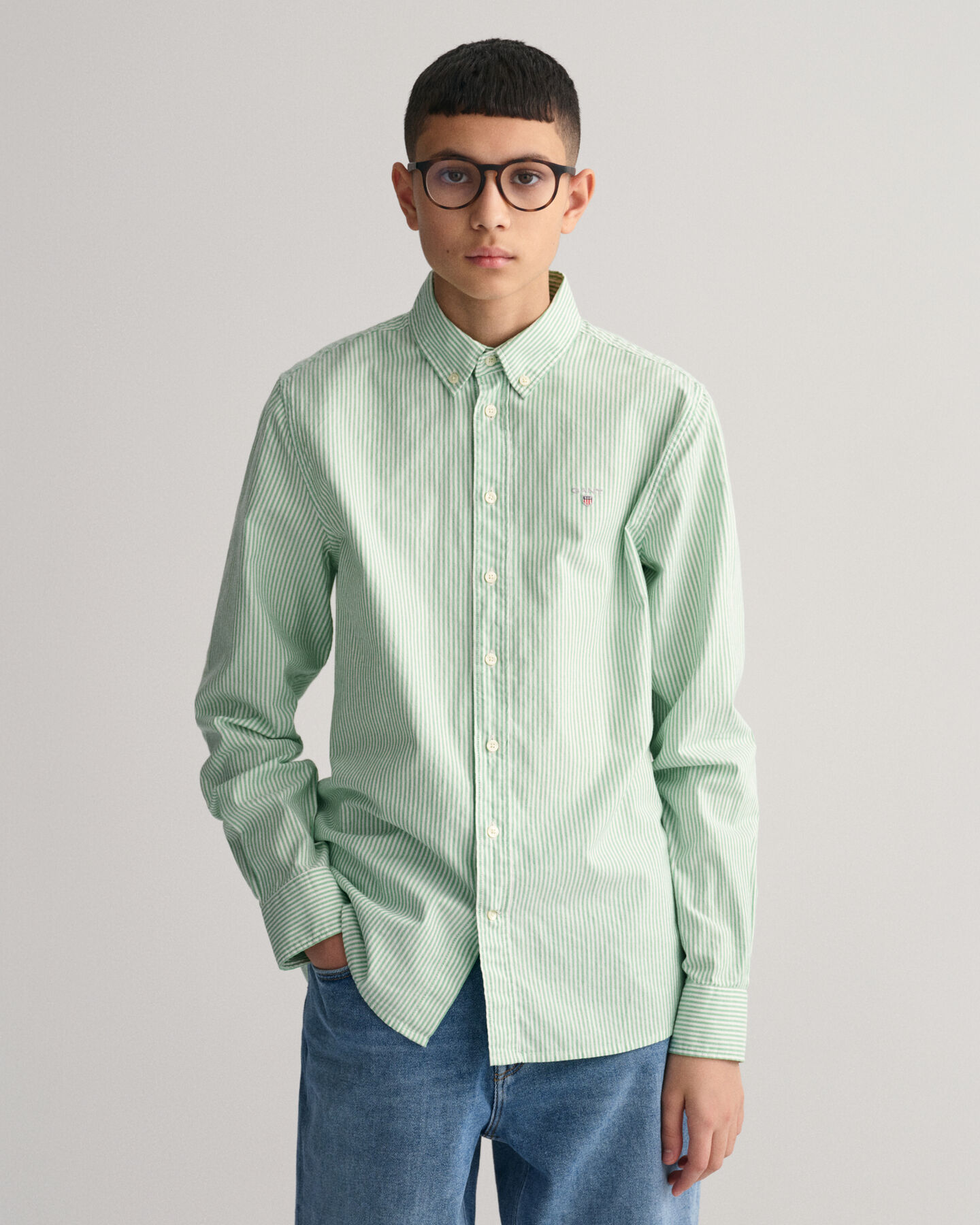 Camicia Oxford a righe Teen Boys