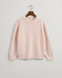 Maglia girocollo in lana a coste