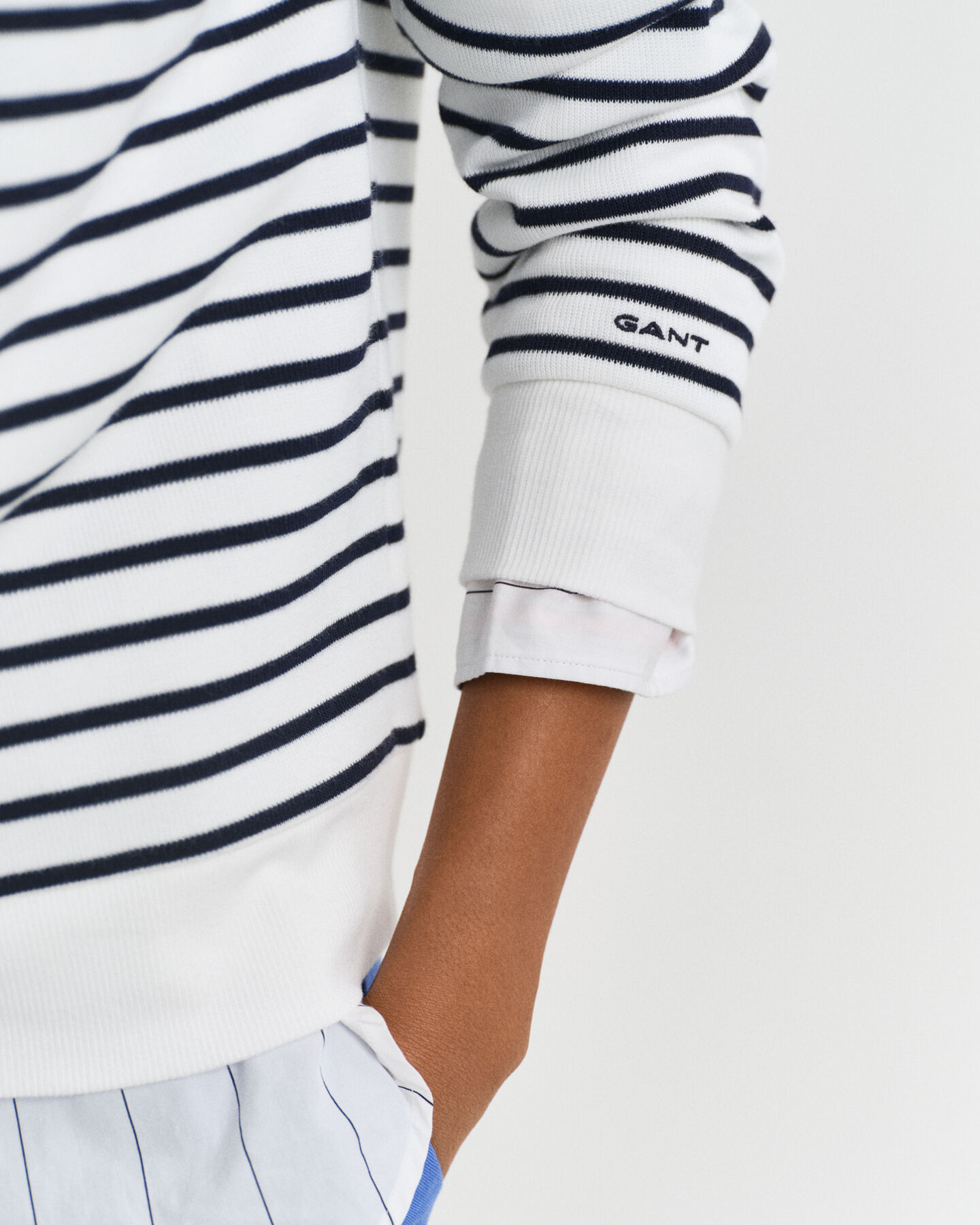 Felpa con zip corta Breton a coste