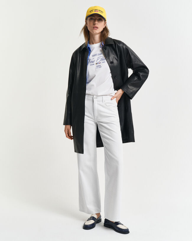 Jeans bianchi con gamba dritta relaxed fit