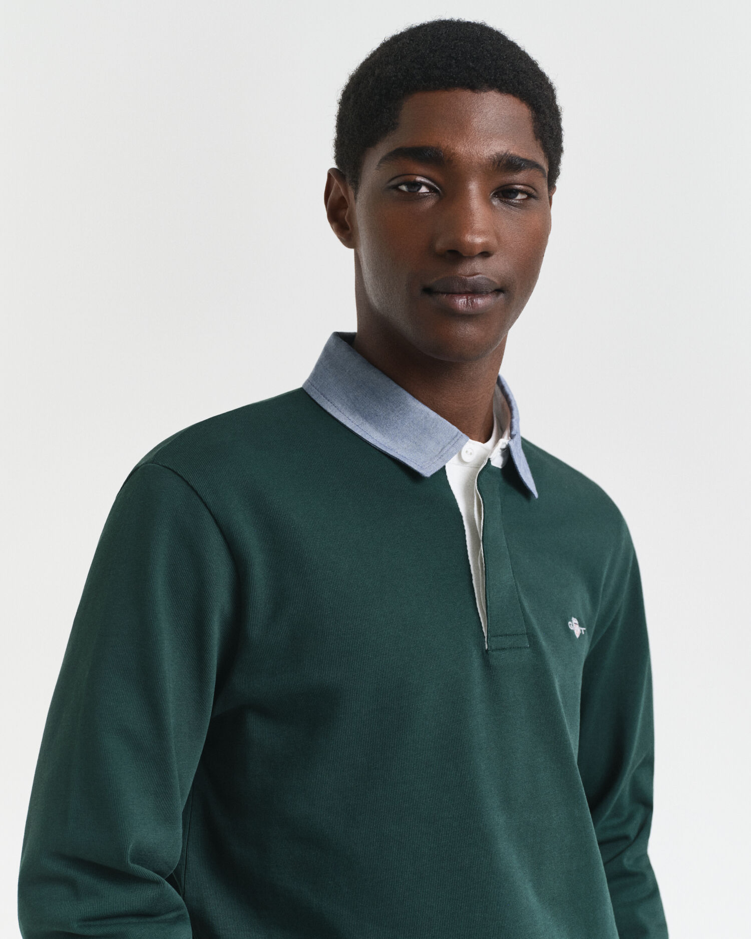 Heavy Rugger con colletto in chambray