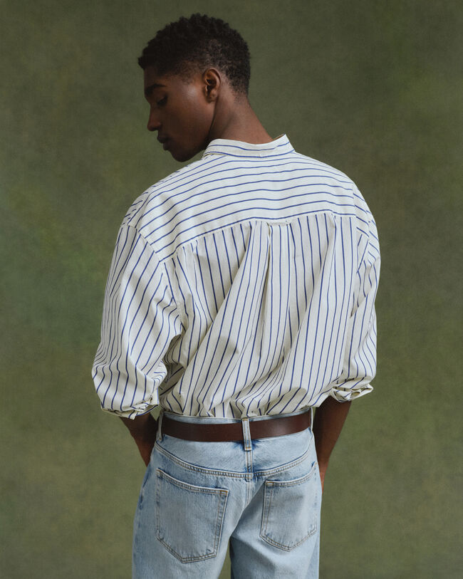Camicia in popeline a righe oversize