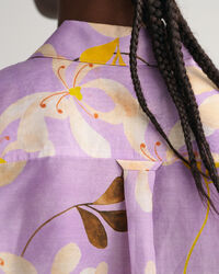Camicia in misto cotone-seta con stampa floreale regular fit