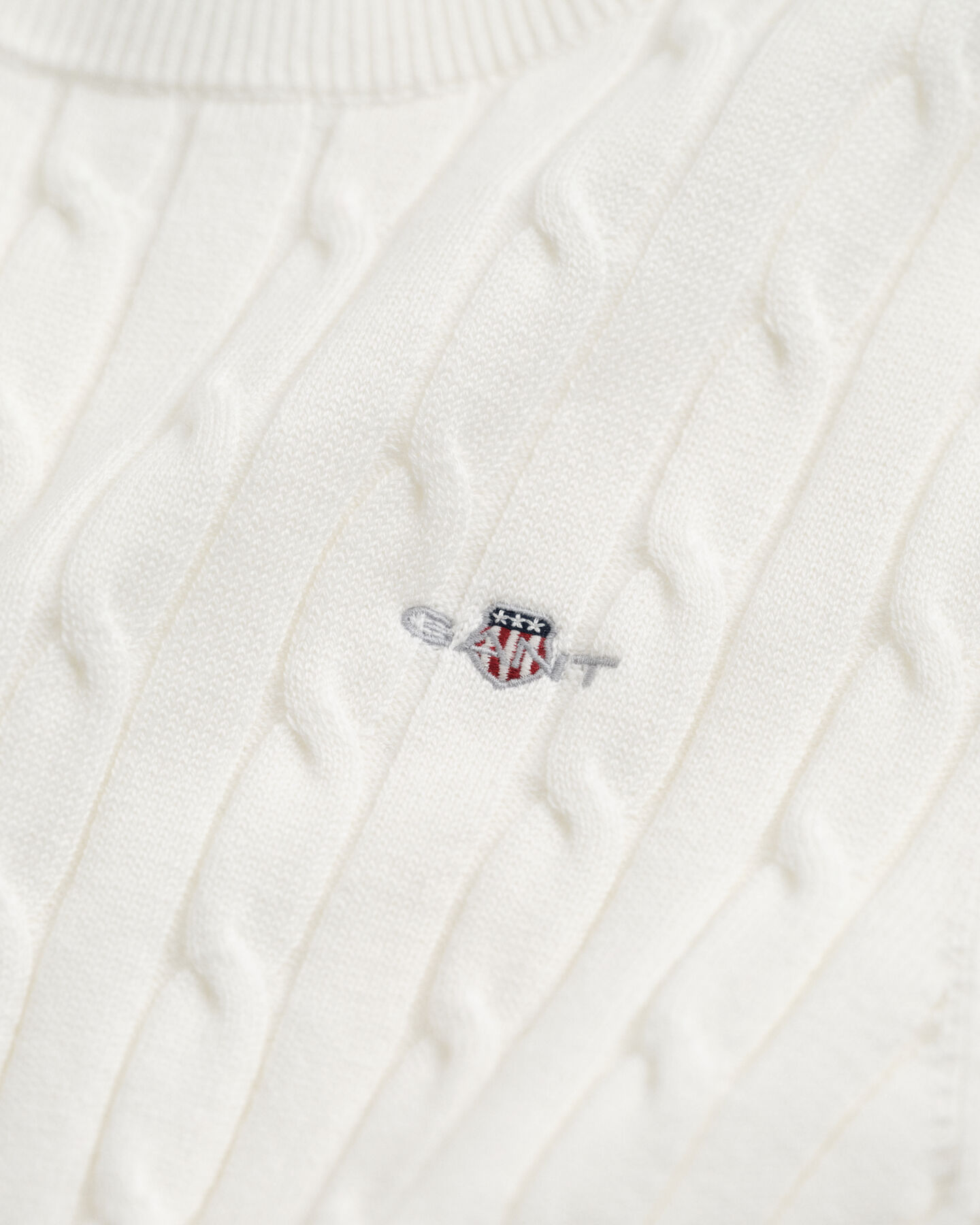 Maglia a trecce in cotone elasticizzato