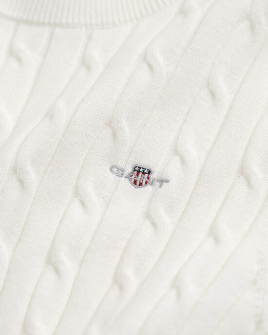 Maglia a trecce in cotone elasticizzato