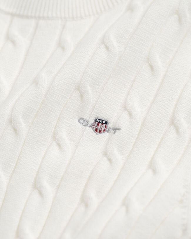 Maglia a trecce in cotone elasticizzato