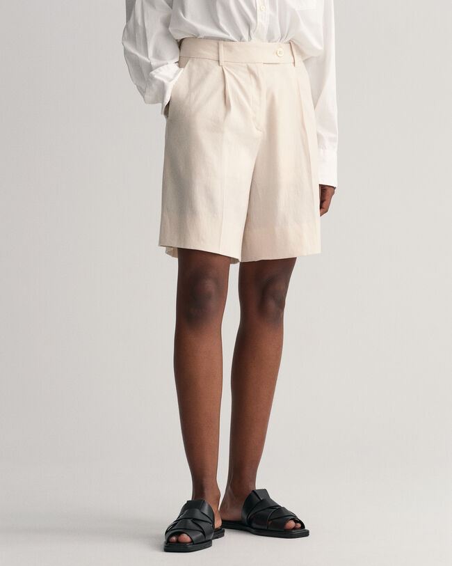 Pantaloncini di lino elasticizzati