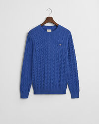 Maglia girocollo in cotone a trecce